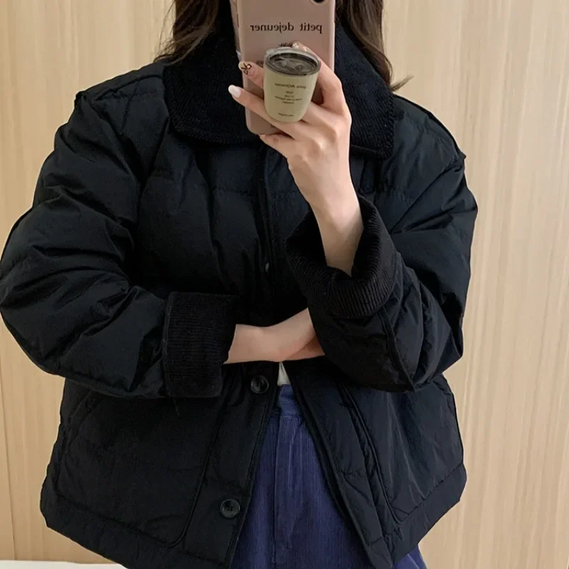 2024 new short Korean style women's winter loose cotton coat thickened small fragrant cotton coat trendy fashion jacket 6