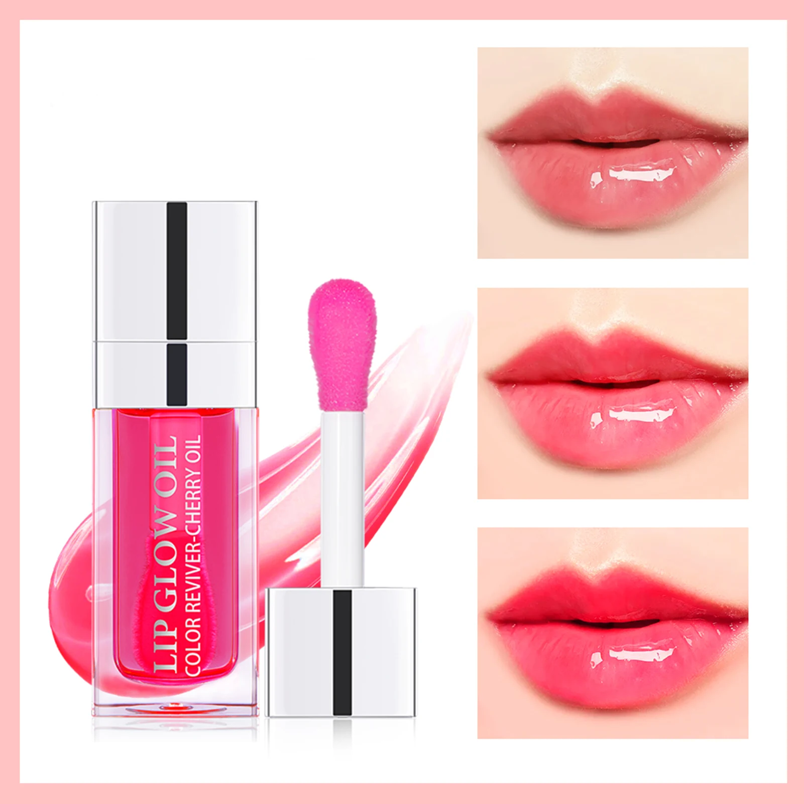 Plump Lip Glow Oil Lip Oil Lip Gloss Lip Makeup Lip Glaze Lip Plumper Non-Sticky Formula Moisturizing Hydrating Polished