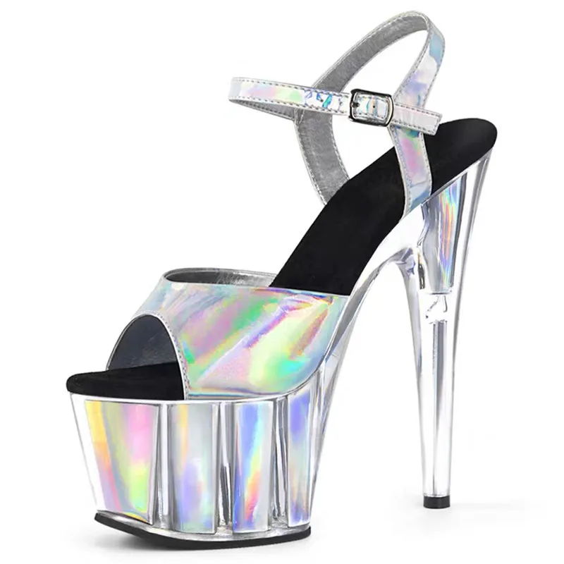 

Summer fashion show shoes, 15-17cm stilettos, party dress with sexy big crystal dance shoes