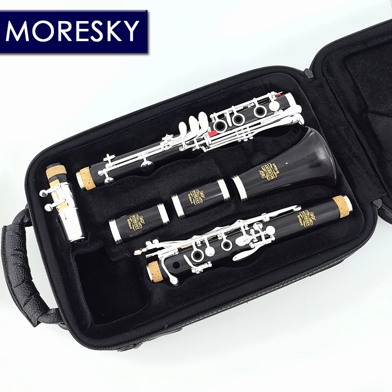 MORESKY Ebony Wood/Grenadilla Professional Clarinet A Silver Plated 19 Keys Klarnet &middot;Brilliant