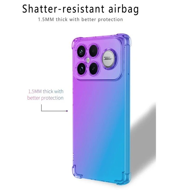 Shockproof Gradient TPU Case - Clear Protective Cover Shell