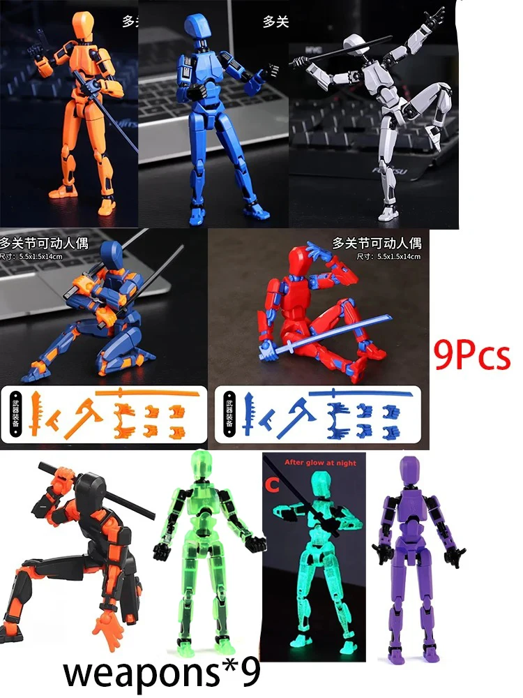 Dynamic Shapeshift Robot 3D Mannequin and Dog Figures Toy Set