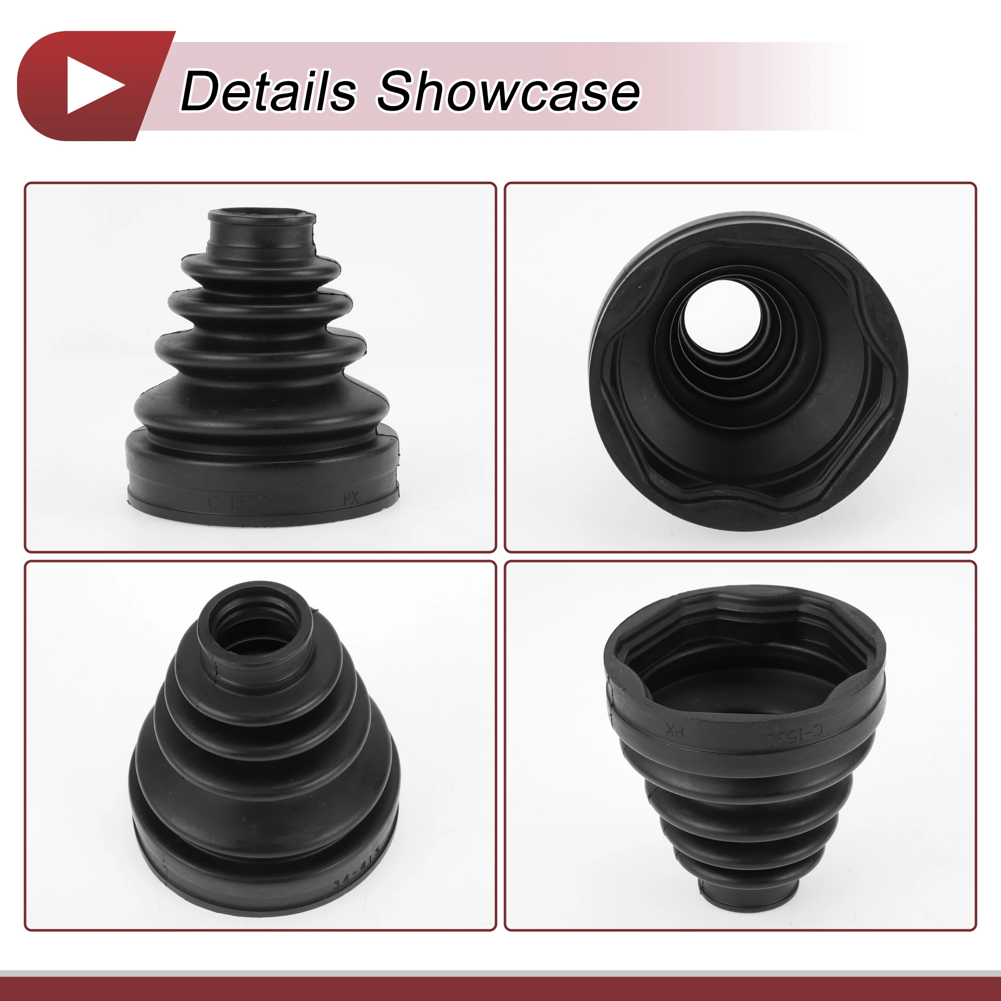 X Autohaux 1 Set CV Joint Boot Kit Inner Constant Velocity Joint Boot W/ Clamps for Lexus GX460 2011- No.443760090