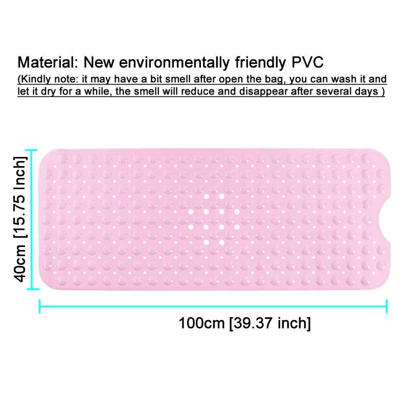 Large Anti-Skid Bathtub Mat with Suction Cups – Non-Slip Soft Surface for Bathroom Safety and Comfort