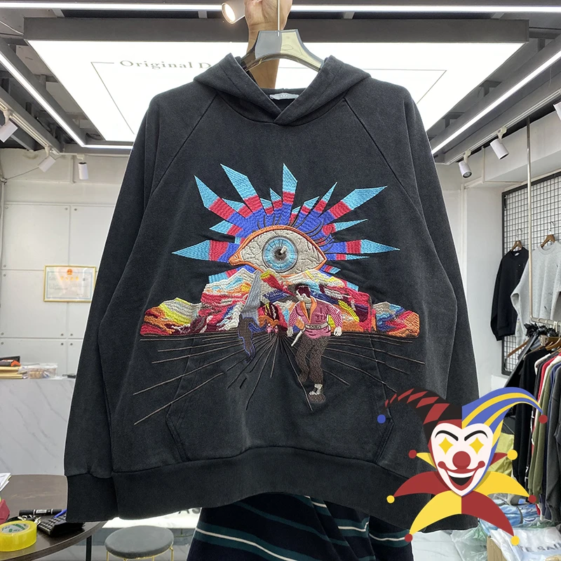 

Толстовка из плотной ткани с вышивкой «Дом ошибок», Мужской Женский пуловер, потертый свободный флисовый пуловер с капюшоном