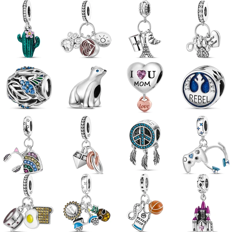 

Шарм-браслет Pandora в виде кофейной чашки, серебро 925 пробы