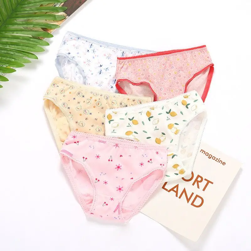 Girls underwear 4Pcs lot kids girls short briefs cotton underpants 2-12Years