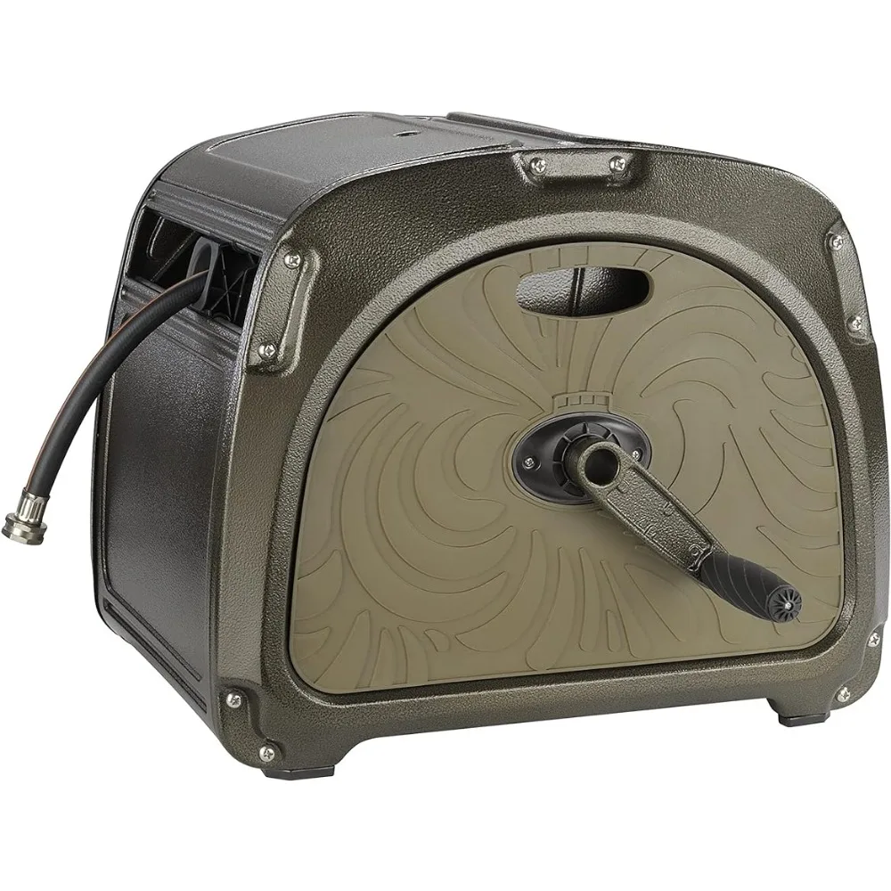 

Giraffe Tools SW5-100ft Metal Hose Reel Box, 100 ft Rubber Hose Garden Hose Storage Heavy Duty Reel Hideaway