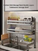 Kitchen Sink Dishwashing Double Layers Tablewares Storage Shelf Multi-functional Dish Drainer Countertop Organizer Accessories 6