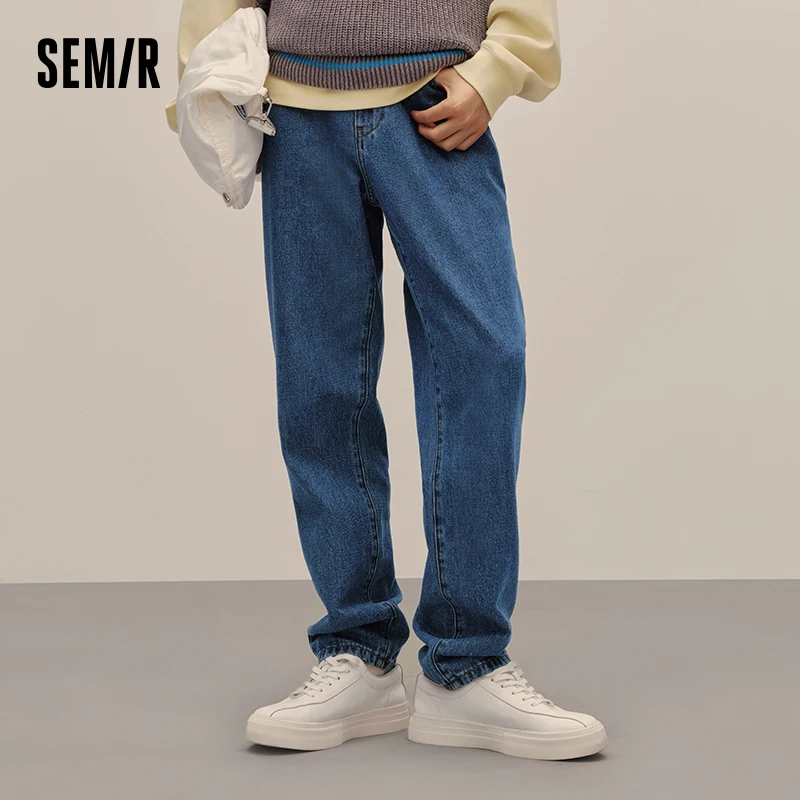 Semir Jeans Men 2023 Autumn New Classic Retro Simple Fashion Pants Daily Loose Tapered Trousers