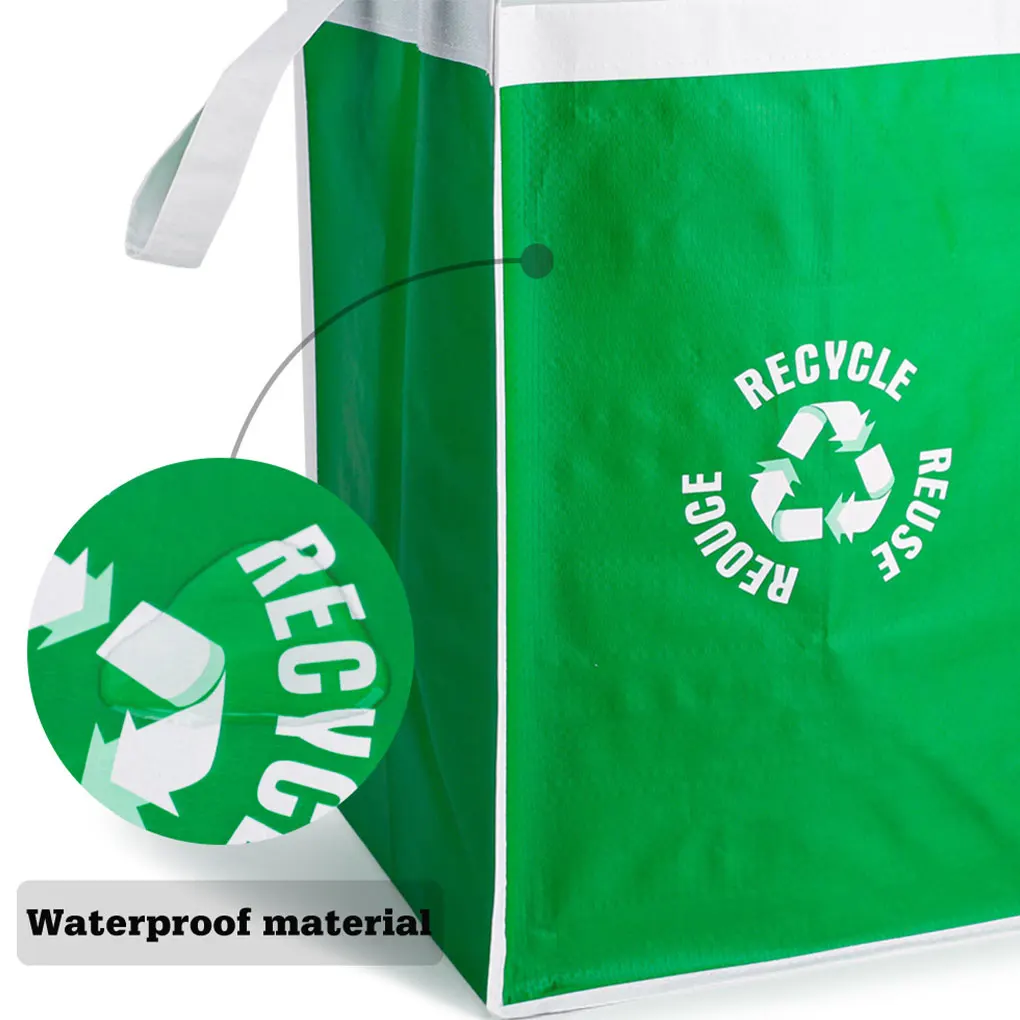 2pieces Kitchen Waste Bag trash bags disposable trash bags garbage bags For Easy Recycling Durable And Tear-resistant Waste Bag For Kitchen White+Green 2pcs