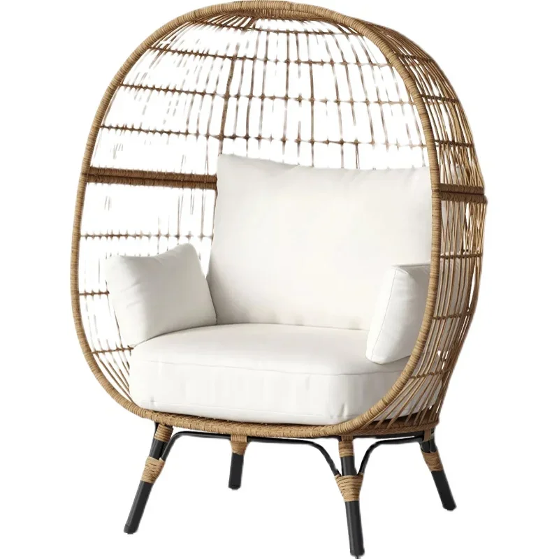 Chaise D'Extérieur Nordique En Rotin, Canapé Rond Accent D'Oiseau, Meubles De Loisirs, Cour De Villégiature, Balcon
