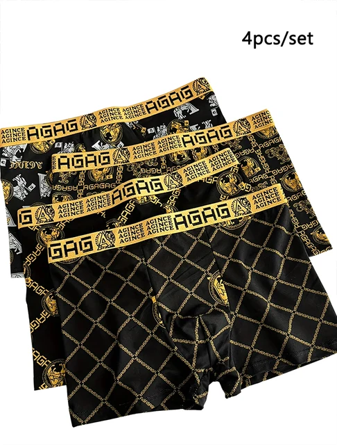4 pièces/ensemble sous-vêtements pour hommes Boxer à la mode antibactérien confortable hommes Boxershorts garçons mince coin plat culotte Aisan taille 1