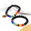 2Pcs/ Set 7 Chakra Charm Bracelets For Men Women Life Tree Natural Lava Stone Beads Yoga Bracelets Handmade Couple Jewelry Gift 3