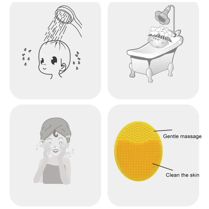 Baby Brush New Baby Shampoo Brush Silicone Hair Removal Massage Bath Sponge Soft Hair Rubbing Tool