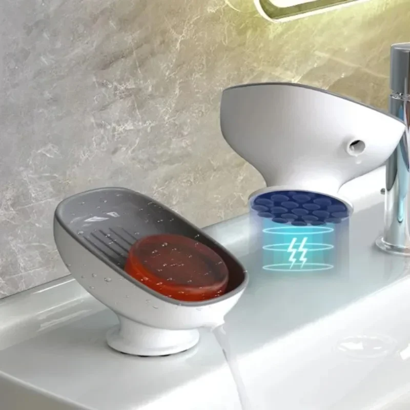 Super Suction Cup Soap Dish Drain Water for Bathroom Soap Holder Kithcen Sponge Holder Container Bathroom Supplies soap holder shower soap tray soap dish rack