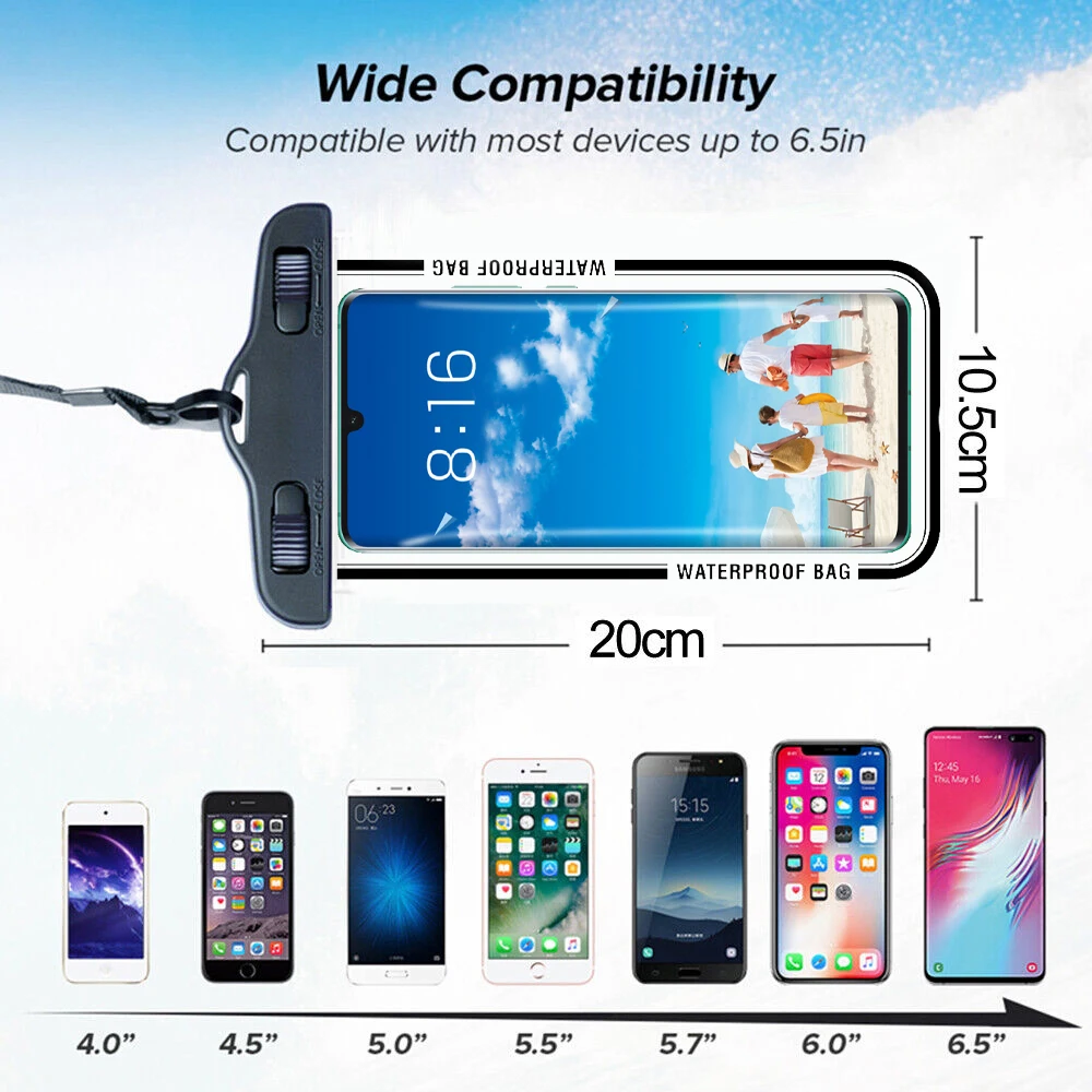 Transparent Waterproof PVC Mobile Phone Bag for Diving Swimming Portable Mobile Phone Case Floating Underwater Protector 4