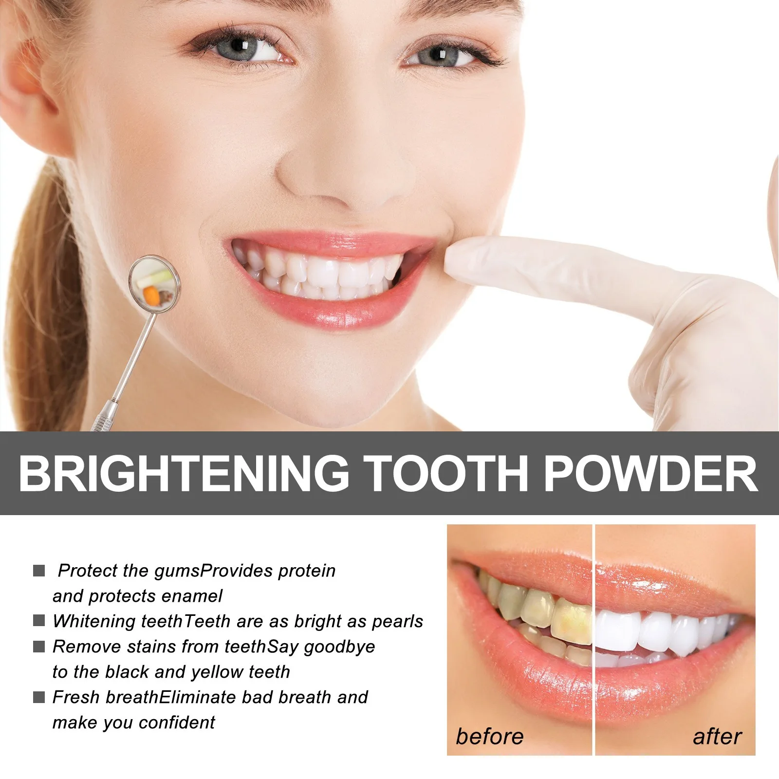 Coconut Teeth Whitener Activated Charcoal Whiten Stain Remover Toothpaste Bamboo Teeth Powder Tooth Strongly Stain Removal teeth whitening product teeth whitening essence tooth powder teeth health product