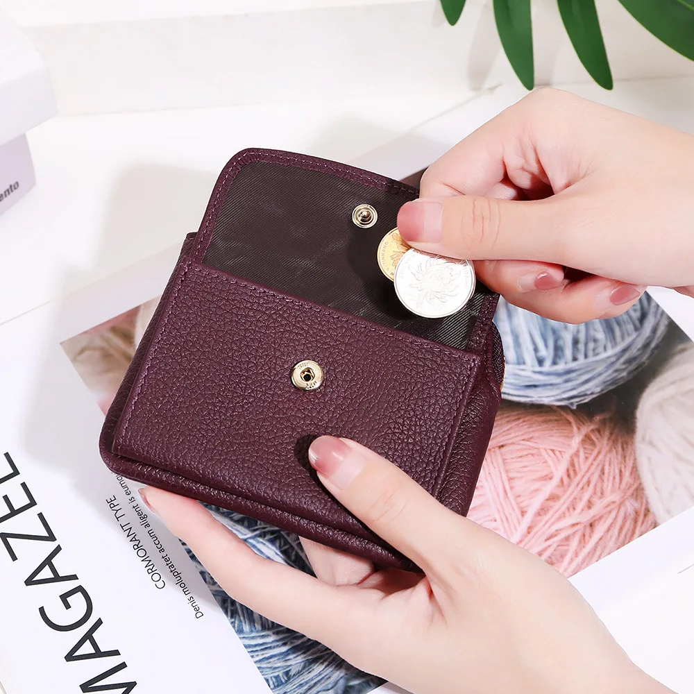 Women Mini Wallet Short Wallets Purses Zipper Leather Coin Purse Keychain Coins Pocket Bag coin purse women wallet card wallet coin wallet change bag card holders