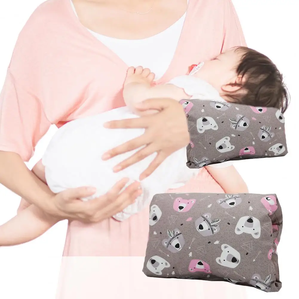 Comfortable Breathable Fabric Pillow Cartoon Pattern Arm Pillow for Baby Nursing for Cozy Bottle Breastfeeding