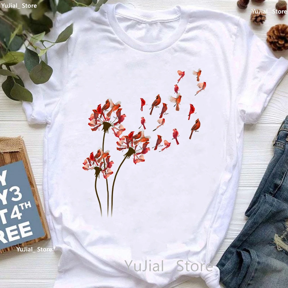 Colorful Dandelion Birds Print T Shirt Girls Funny Tui New Zealand Bird Tshirt Women Summer Fashion Tops Tee Shirt Femme
