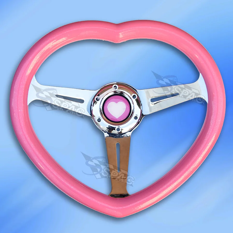 JDMerBestGift14inchCarInteriorPartSilverChromeSpokeHeart