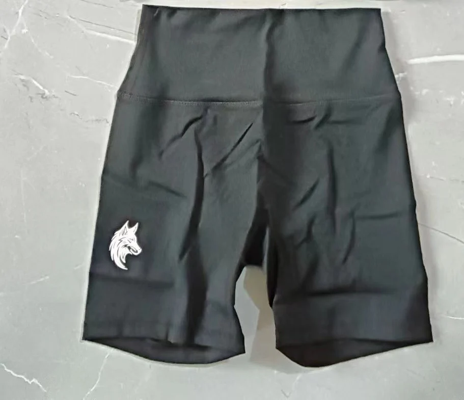 Wolf Head Women Sports Yoga Quick Dry Outside Wear Yoga Hip Lift Summer Short Sleeve Shorts Three-quarter Pants