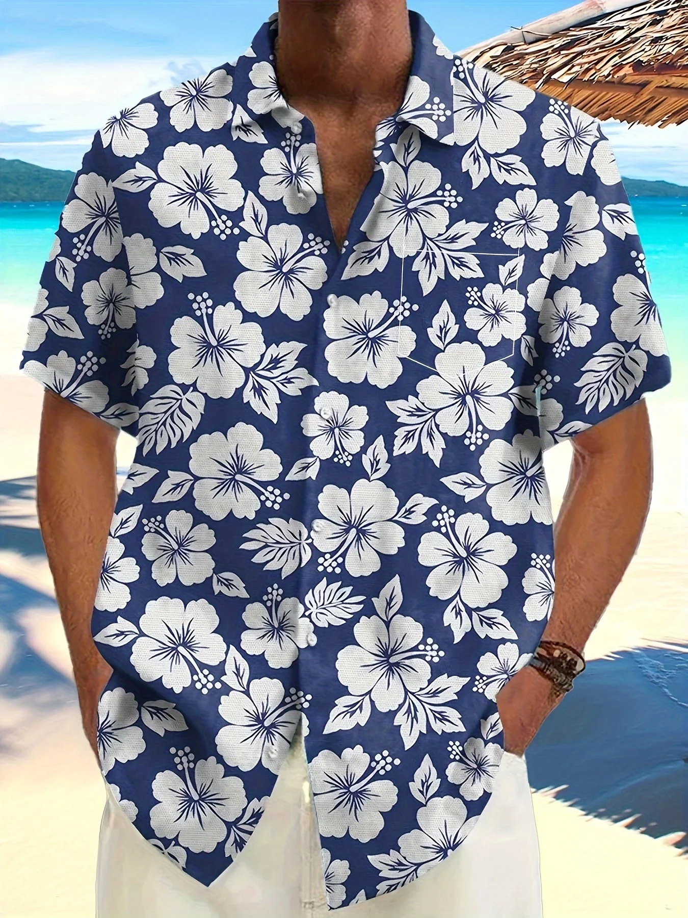 New Summer Men's Hawaiian Shirts For Beach Retro Floral Printed Short Sleeve Lapel Shirt Oversized Casual Loose Hawaii Shirt Top 3