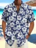 New Summer Men's Hawaiian Shirts For Beach Retro Floral Printed Short Sleeve Lapel Shirt Oversized Casual Loose Hawaii Shirt Top 3