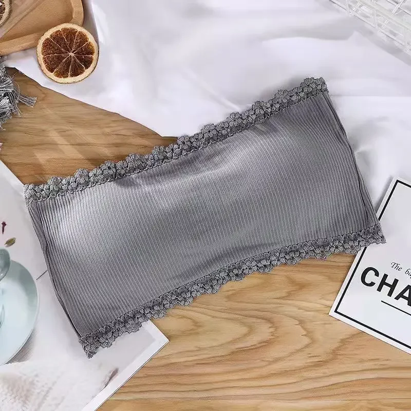 Lace Strapless Bra Women Sexy Tube Top Invisible Push Up Bralette Lady Seamless Underwea Lingerie Summer Chest Wraps Crop Tops