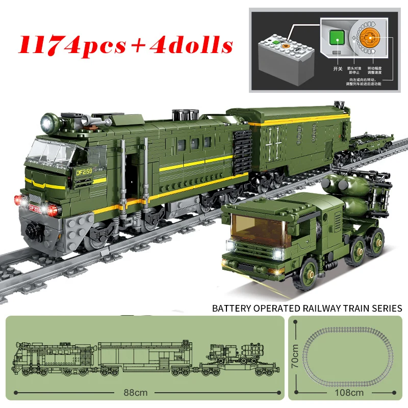 High-Tech Creative City Train Station Building Blocks Toy Set