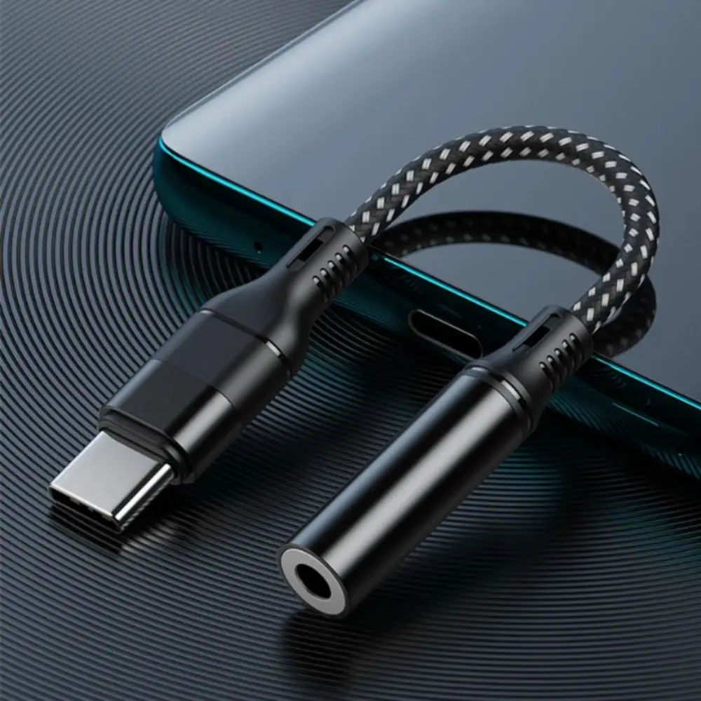 USB Type C Headphone Adapter Cable Weave 3.5 Jack Type-c 3 5 Jack Audio Cable Braided Converter USB C To 3.5 MM Adapter usb to type c adapter,type c to 3.5mm adapter,usb to 3.5mm adapter,3.5mm audio cable,type c aux adapter,type c to aux adapter,3.5mm audio adapter,audio headphone adapter