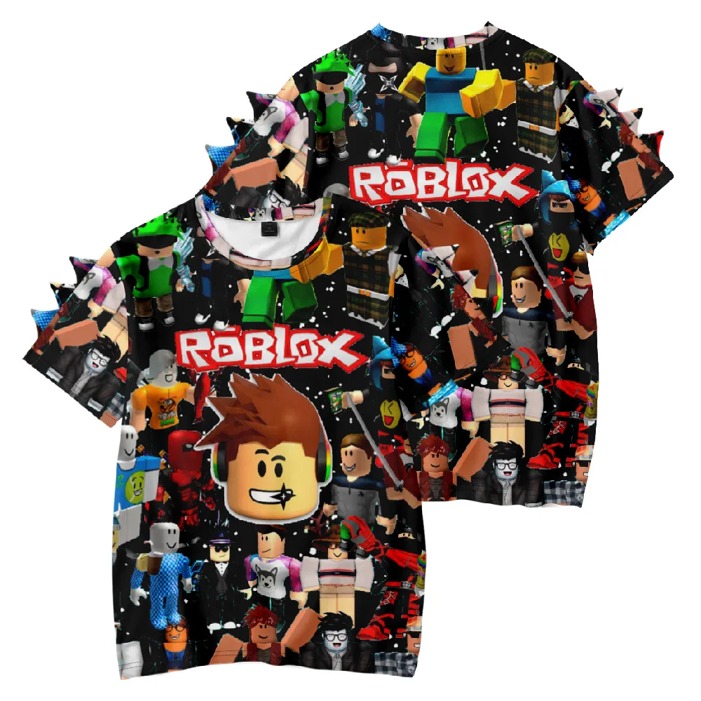 3D New Summer Game ROBLOX Printed Children's Clothing Cute Dinosaur Comfortable Casual Sports Short-sleeved T-shirt 4