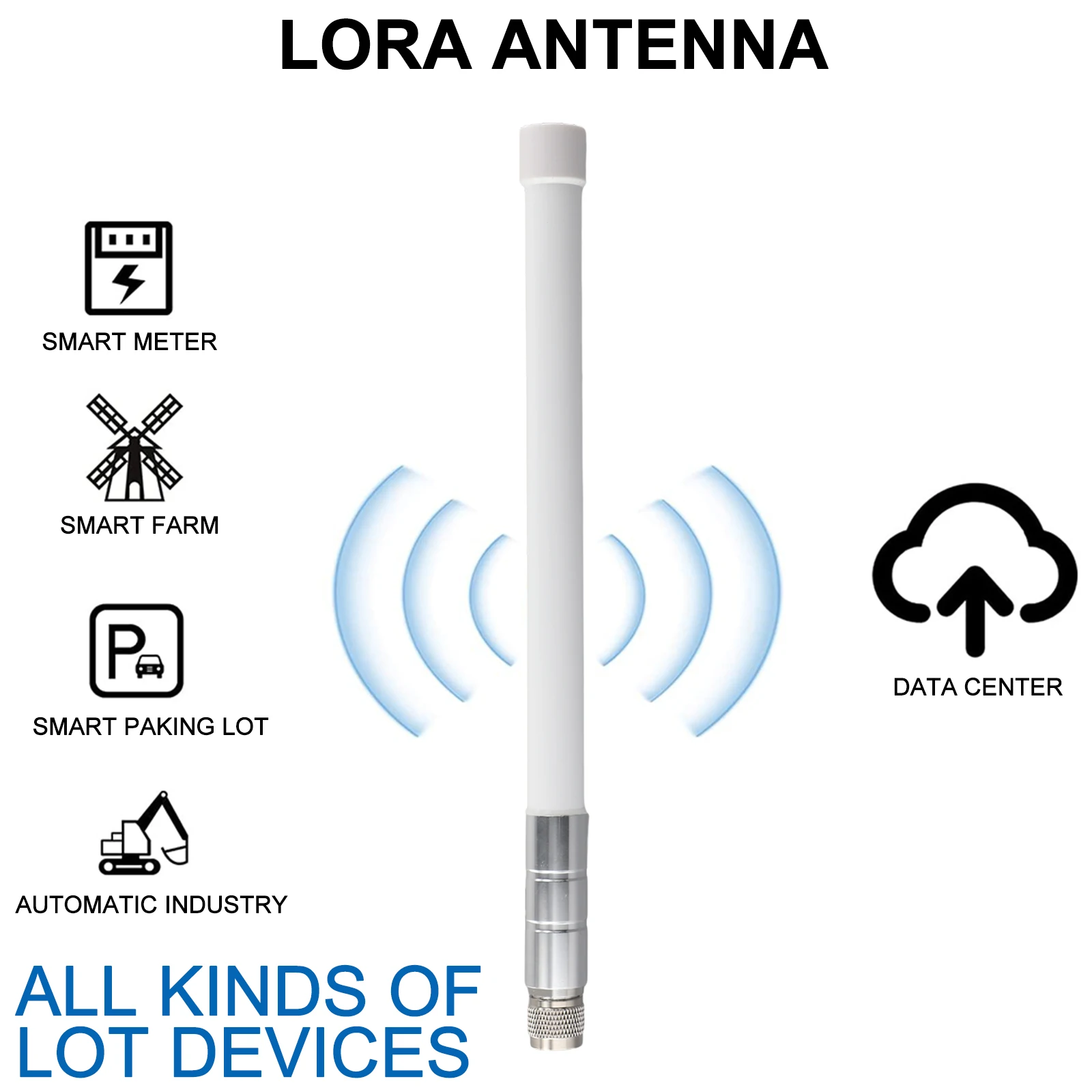 32CM Communications Antennas N-Male EU 868MHz US 915MHz Waterproof Fiberglass 5.8 DBi For Helium Hotspot HNT Miner Low VSWR - 2