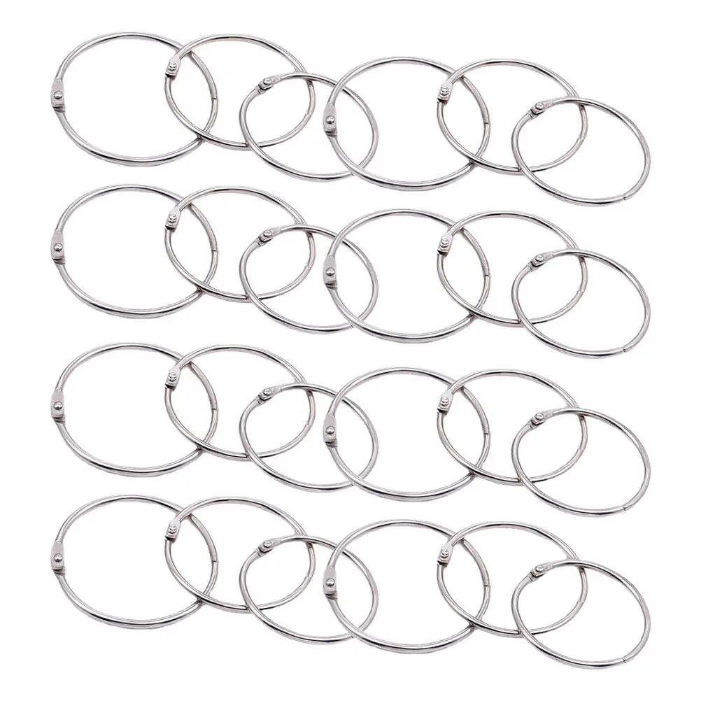 100개 금속 바인더 링 1.5인치 원형 북 링 DIY 캘린더 스크랩북 플래시 카드 루즈리프 정리 바인딩용