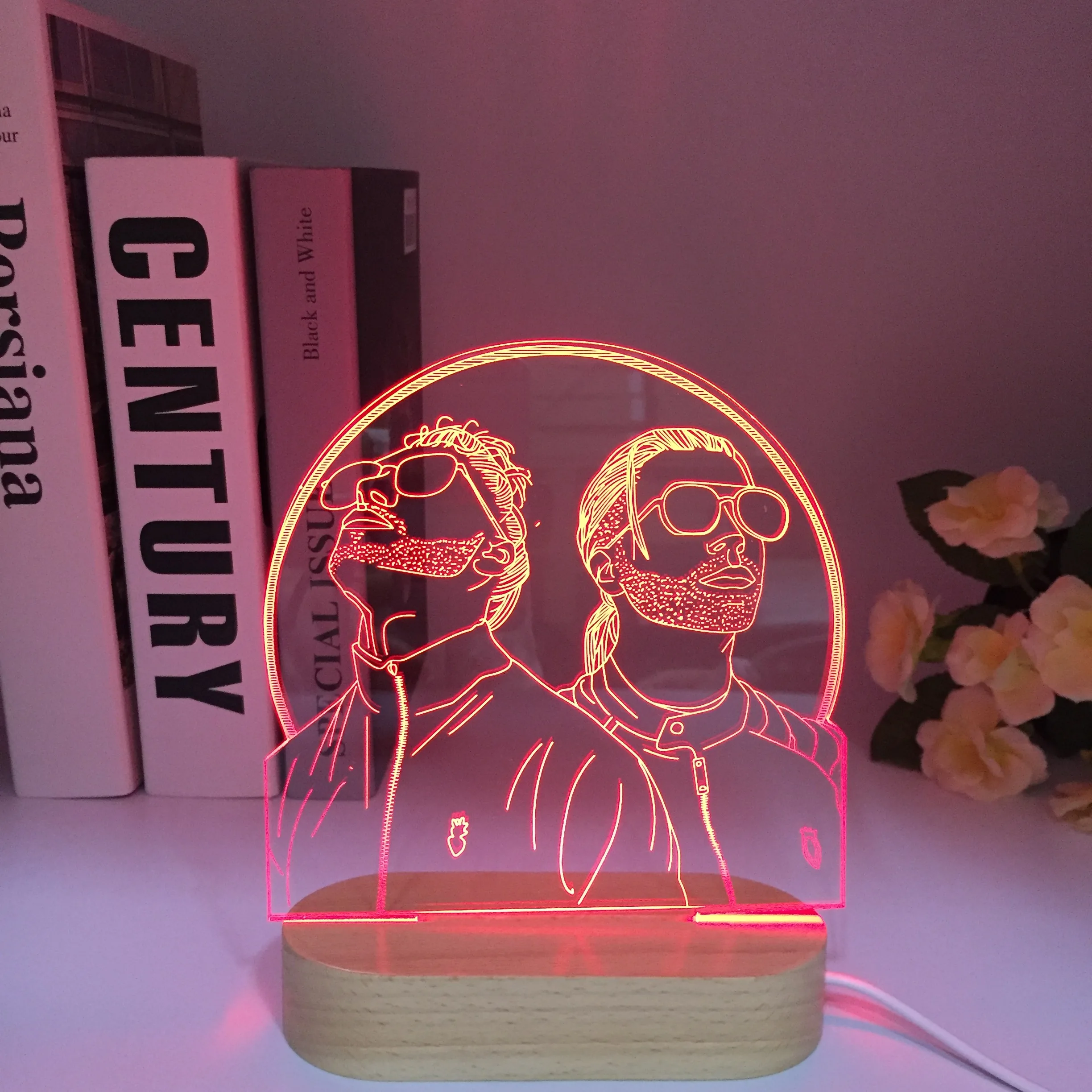 프랑스 래퍼 원격 나무 3D 피규어 LED 야간 조명, 멋진 팬 선물, 직송 방 장식, 사무실 침실 테이블 3D 램프