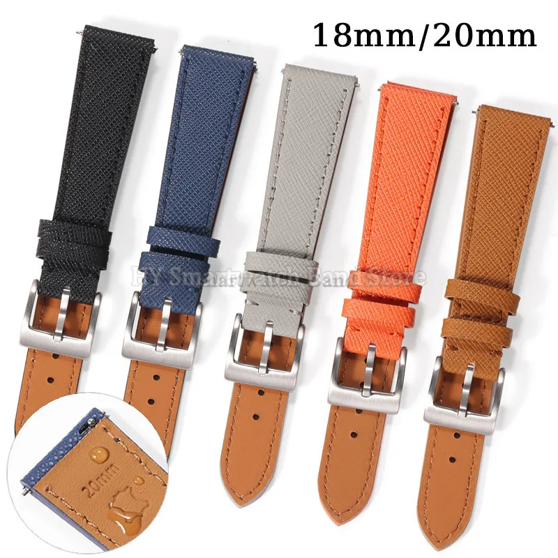 Luxurious Quick Release Vintage Stitched Leather Watch Strap Bracelet
