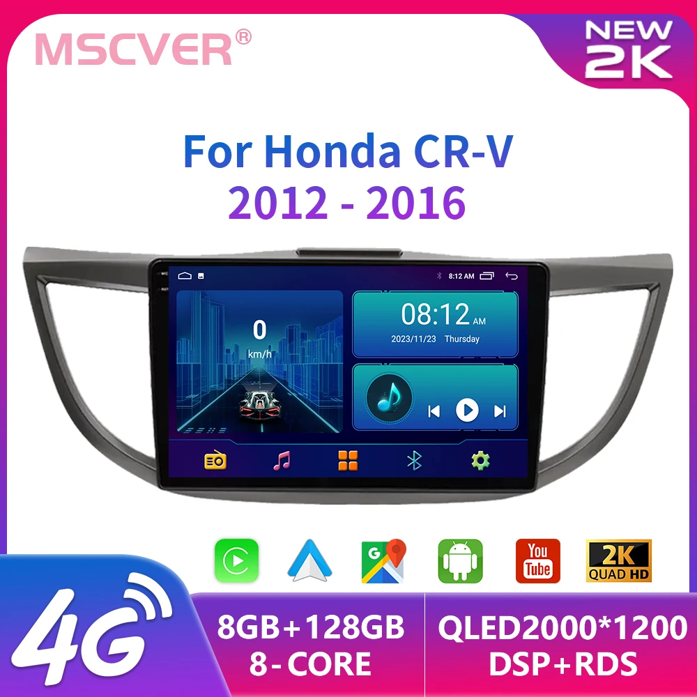 

2Din Android13 For Honda CRV CR-V 2012-2016 Car Auto Radio Multimedia Video Player Navigation GPS DVD Carplay Stereo 4G Wifi DSP