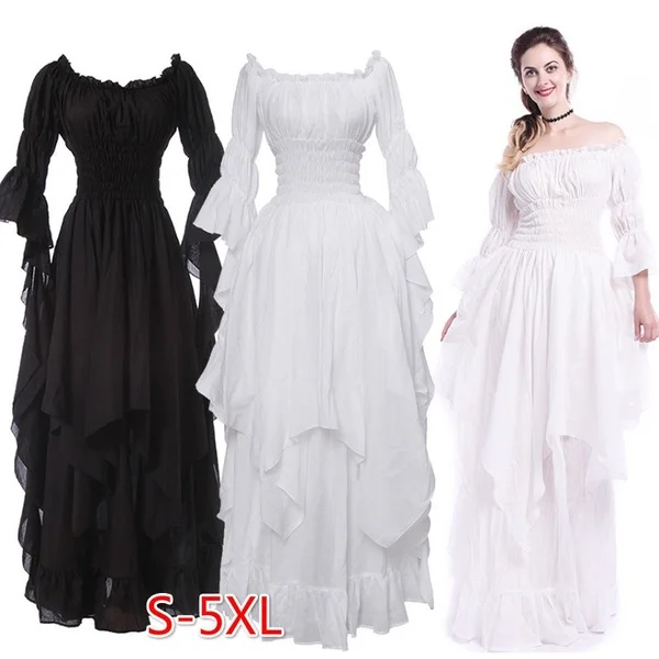 

Women Medieval Dress Renaissance Vintage Style Gothic Dress Floor Length Women Cosplay Dresses Without Belt Medieval Dress Gown