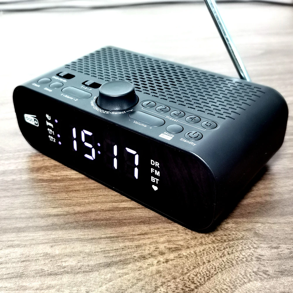 Portable DAB FM Radio LED Display Digital Radio Battery Operated Radio Digital Alarm Clock Radio for Home Outdoor Gift 2