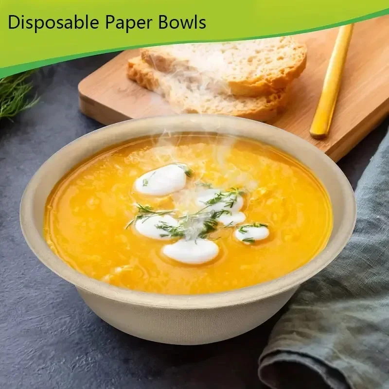 20/50PCS Disposable Paper Bowls – Eco-Friendly Serving Bowls for Soup, Ice Cream, Salad... - SKU DPB12730 - UGI Packaging