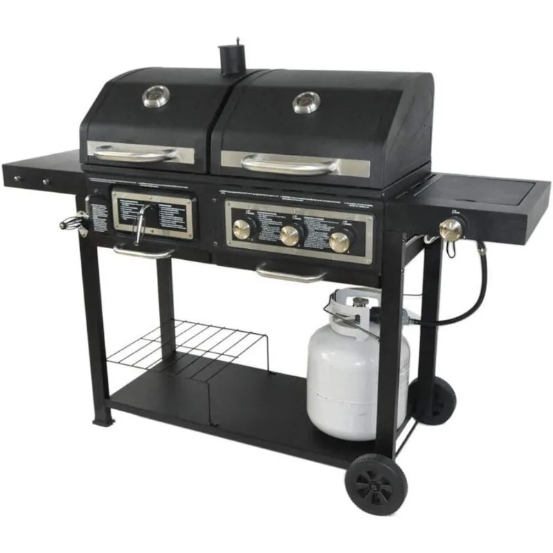 

Dual Fuel Combination Charcoal/Gas Grill Parilla Portatil Barbecue Camping Oven Charcoal Grill
