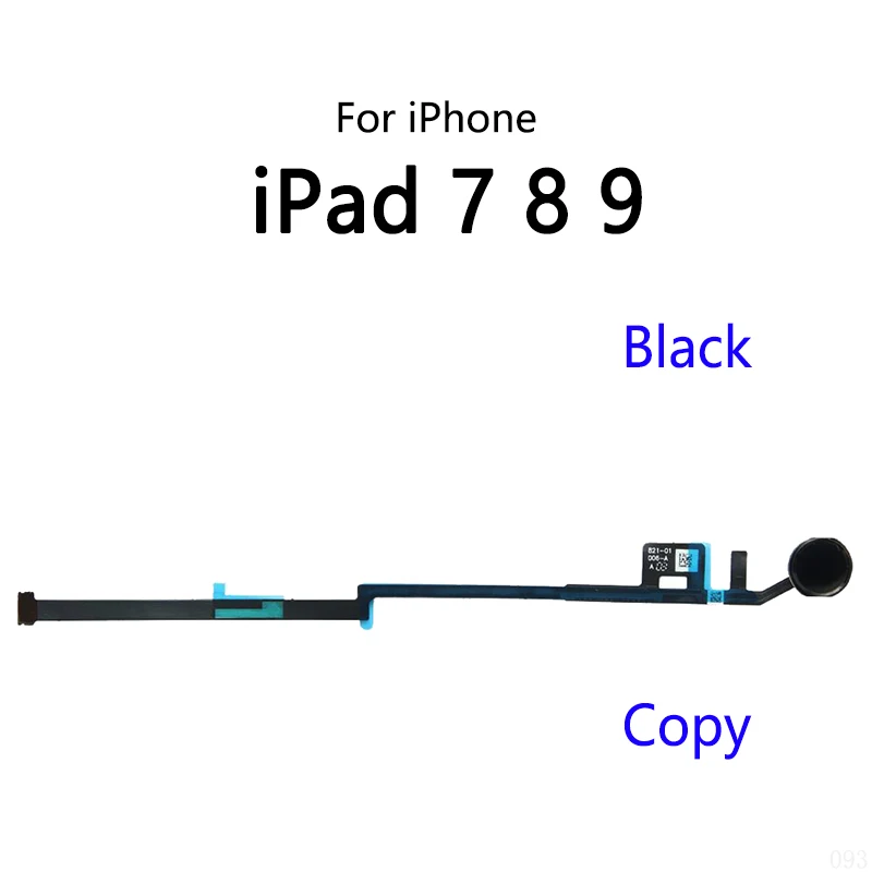 Flat Flex Tasto Home Per IPad 7° / 9° Generazione - Nero - Modelli A2602 A2603 A2604