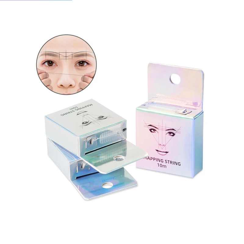 

10M Multicolour Microblading Mapping Pre-Ink String Makeup Eyebrow Dyeing Linen Thread Semi Permanent Positioning Measure Tool