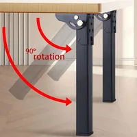 4pcs Folding Table Legs Adjustable 90° Angle Metal Replacement Legs for Sofa Desks and Dressing Tables Includes Mounting Screws