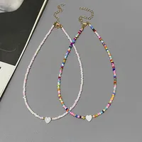 Colorful Seed Beads Choker Nekklace for Girl Spring Summer New Love Heart Design Collar Jewelry Wholesale Dropshipping - Image 2