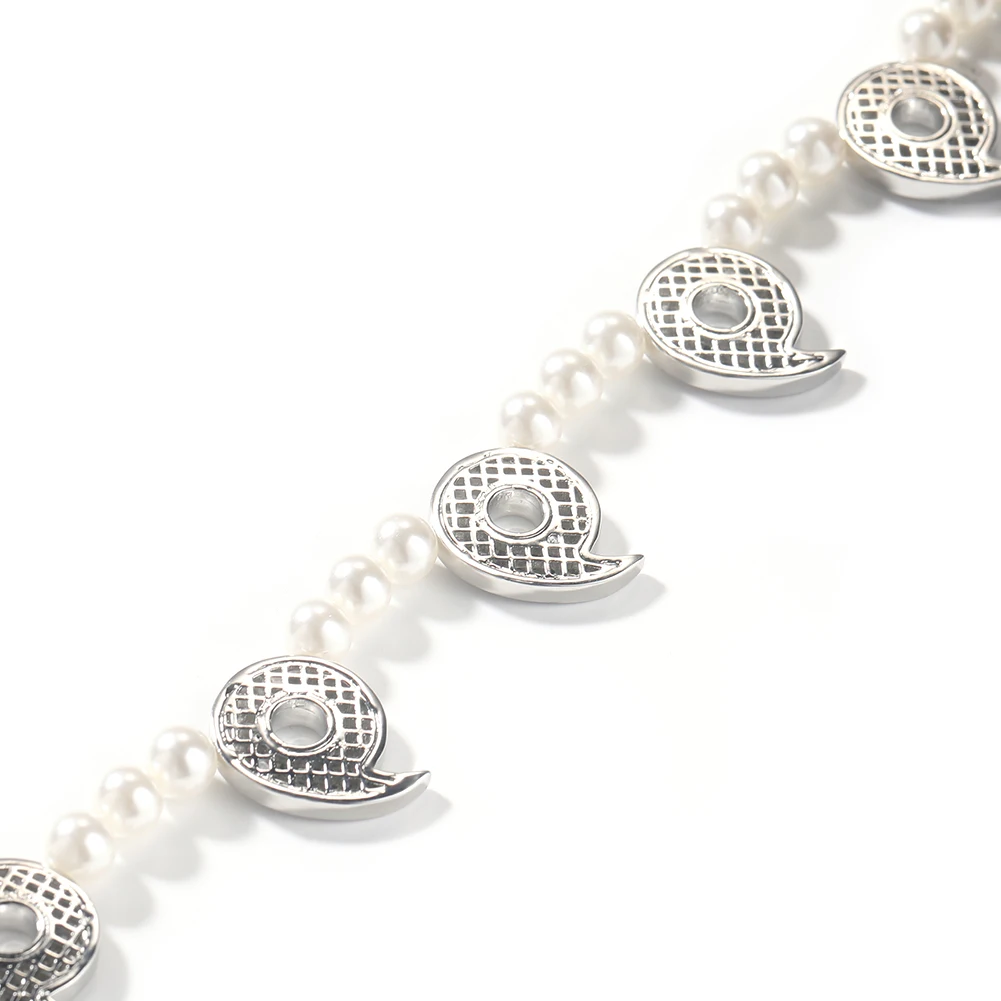 THE BLING KING 8mm Power of Six Paths Pearl Necklace Iced Out Cubic Zirconia Bead Chain HipHop Fashion Jewelry For Gift