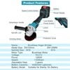 Brushless Electric Angle Grinder 100/125mm 3 Gear for Makita 18v Battery Grinding Cutting Polishing Machine Woodworking Tools 6