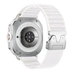 Enhanced Nylon Sport Strap | Adjustable Bracelet Wristband - Galaxy Ultra 47mm (Pink White)