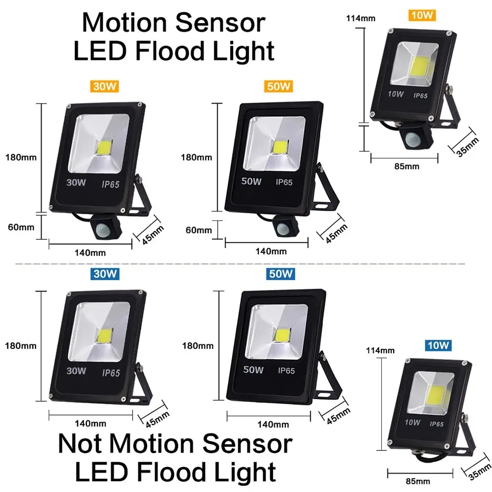 Motion Sensor Led Flood Light 220V 50W 30W 10W Outdoor LED Spotlight Saa1da395956944aa9408387cf2b39226g